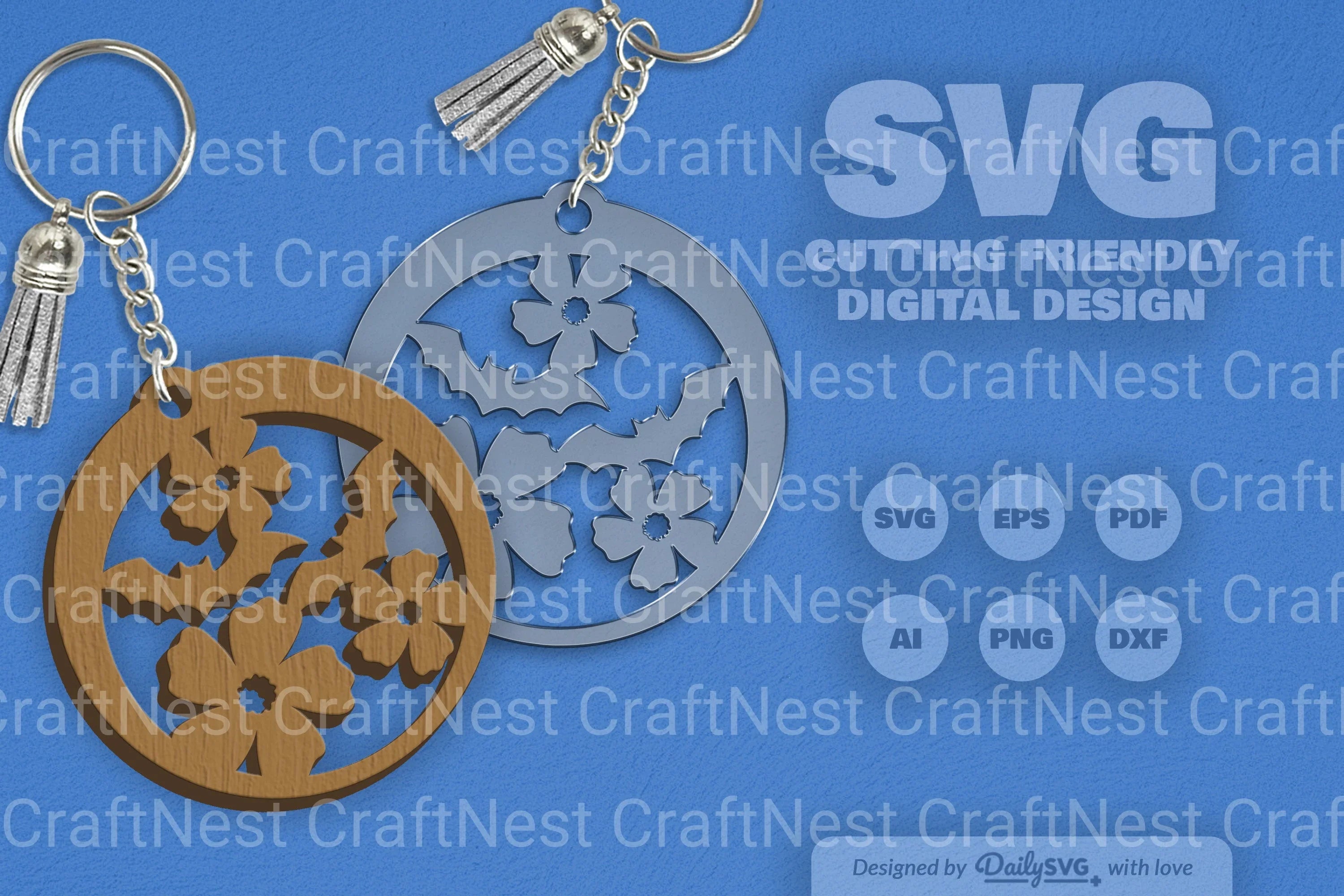 Floral Bats Halloween Clipart SVG Bundle