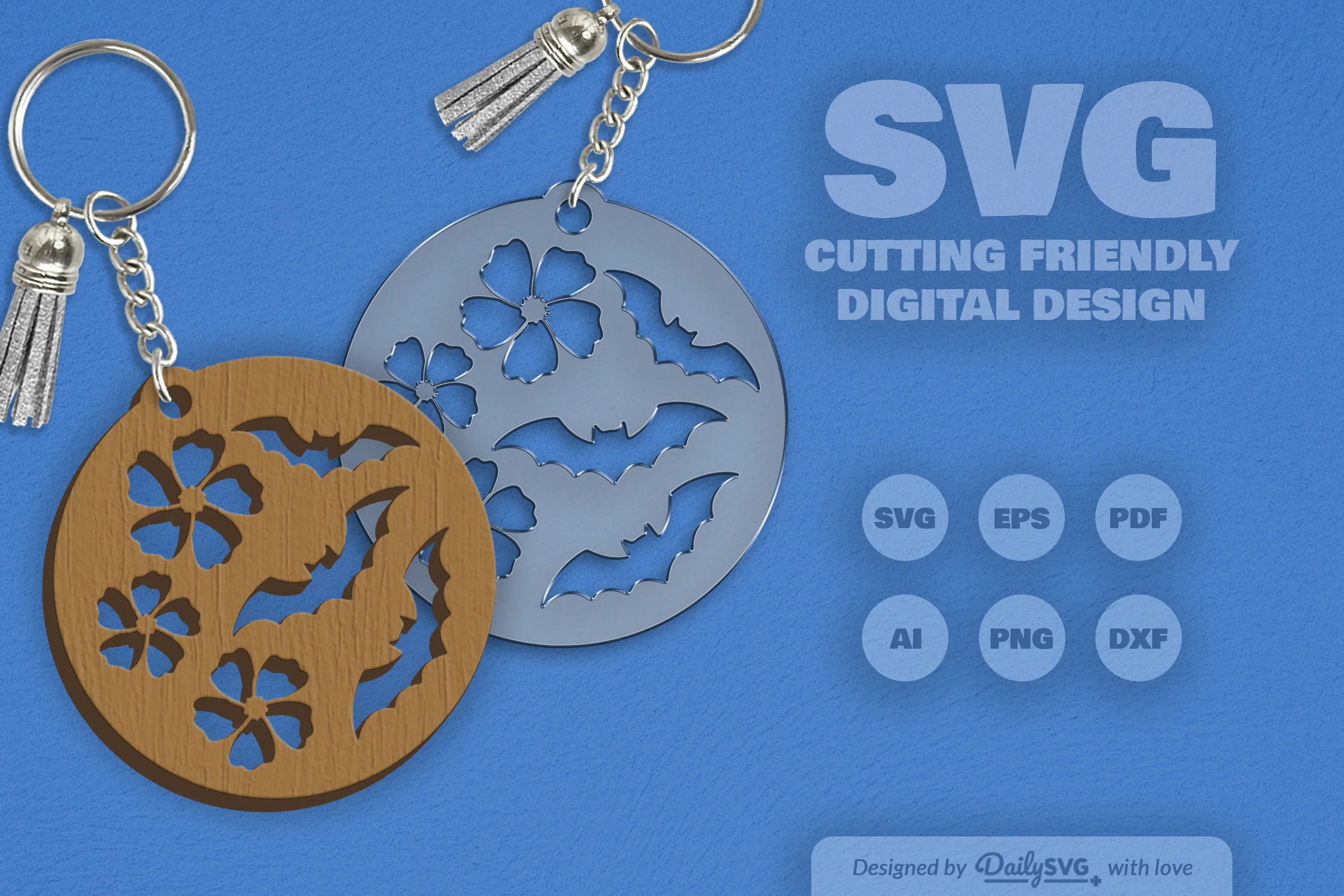 Floral Bats Halloween SVG Bundle 9 - CraftNest - Digital Crafting and Art