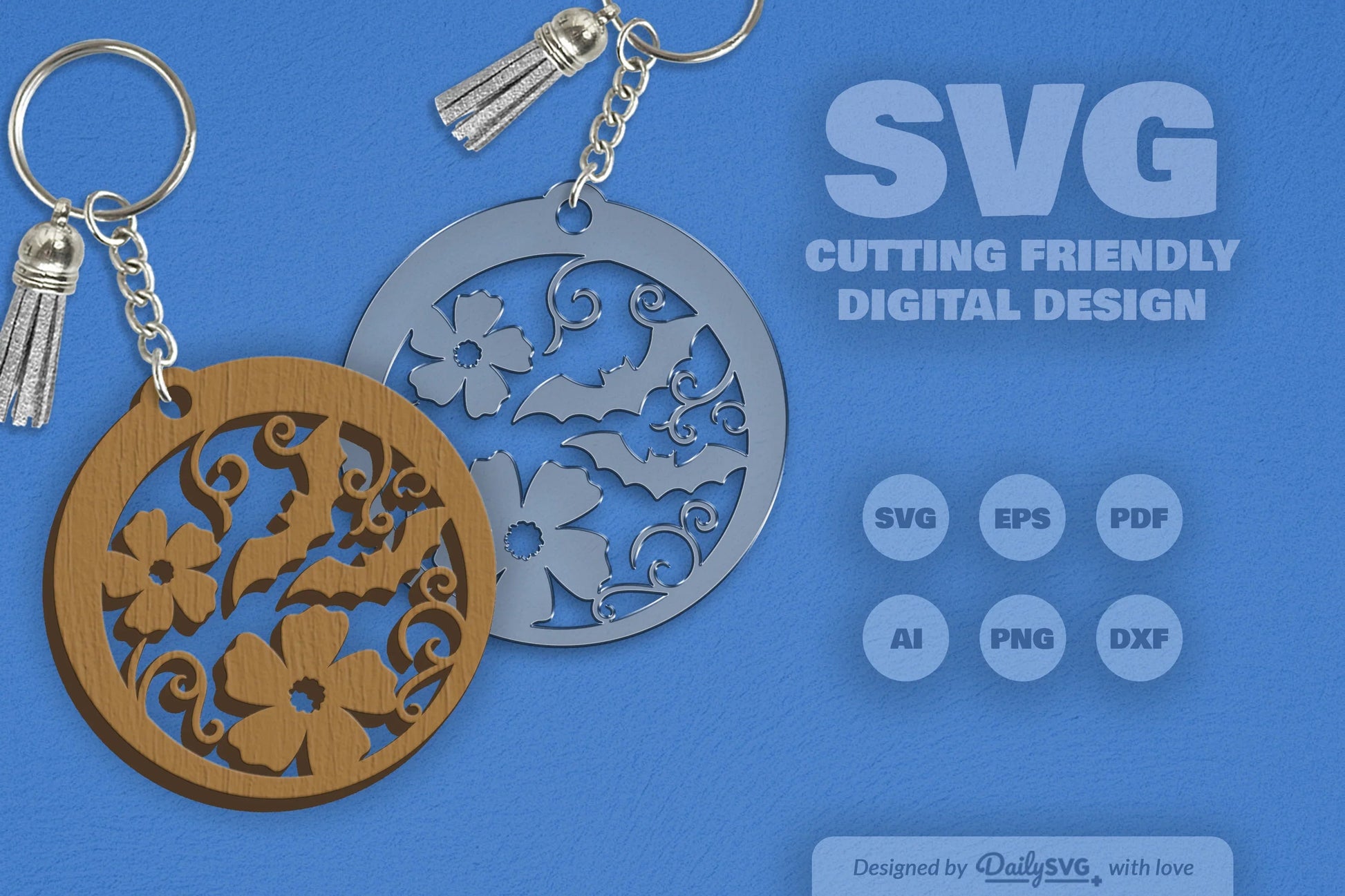 Floral Bats Halloween SVG Bundle 8 - CraftNest - Digital Crafting and Art