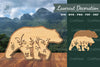 Floral Bear Laser Cut Decoration Clipart Bundle