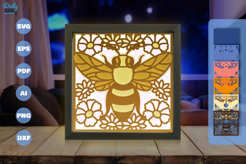 Floral Bee Papercut SVG Bundle - CraftNest - Digital Crafting and Art