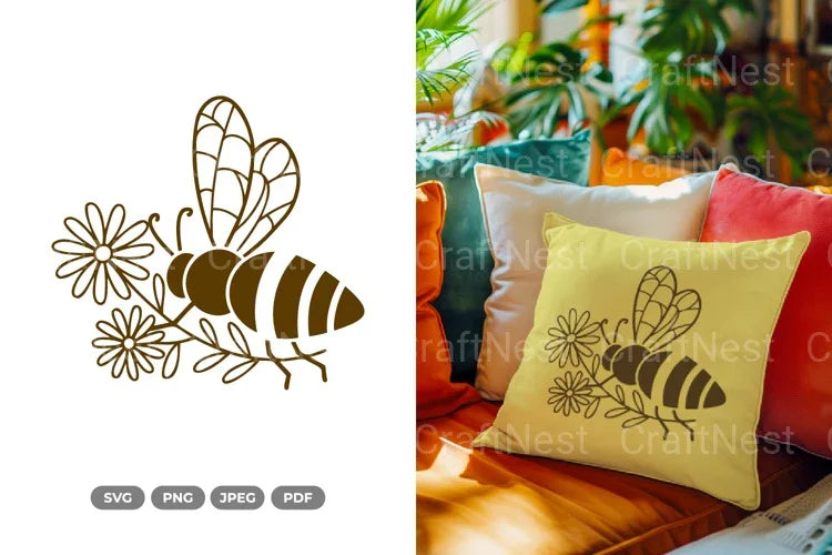 Floral Bee Spring SVG Bundle - CraftNest - Digital Crafting and Art