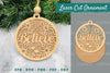 Floral Believe Laser Cut Ornament SVG Bundle