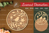 Floral Bird Round Laser Cut Decoration Clipart Bundle