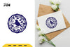 Floral Bird Circle Frame Clipart Bundle