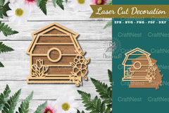 Floral Birdhouse Laser Cut Decoration Clipart Bundle - CraftNest - Digital Crafting and Art