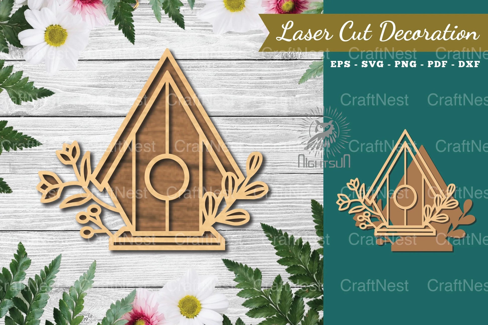 Floral Birdhouse Laser Cut Decoration Clipart Bundle - CraftNest - Digital Crafting and Art