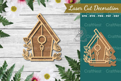 Floral Birdhouse Laser Cut Decoration Clipart Bundle - CraftNest - Digital Crafting and Art