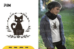 Floral Black Cat Halloween SVG Bundle - CraftNest - Digital Crafting and Art