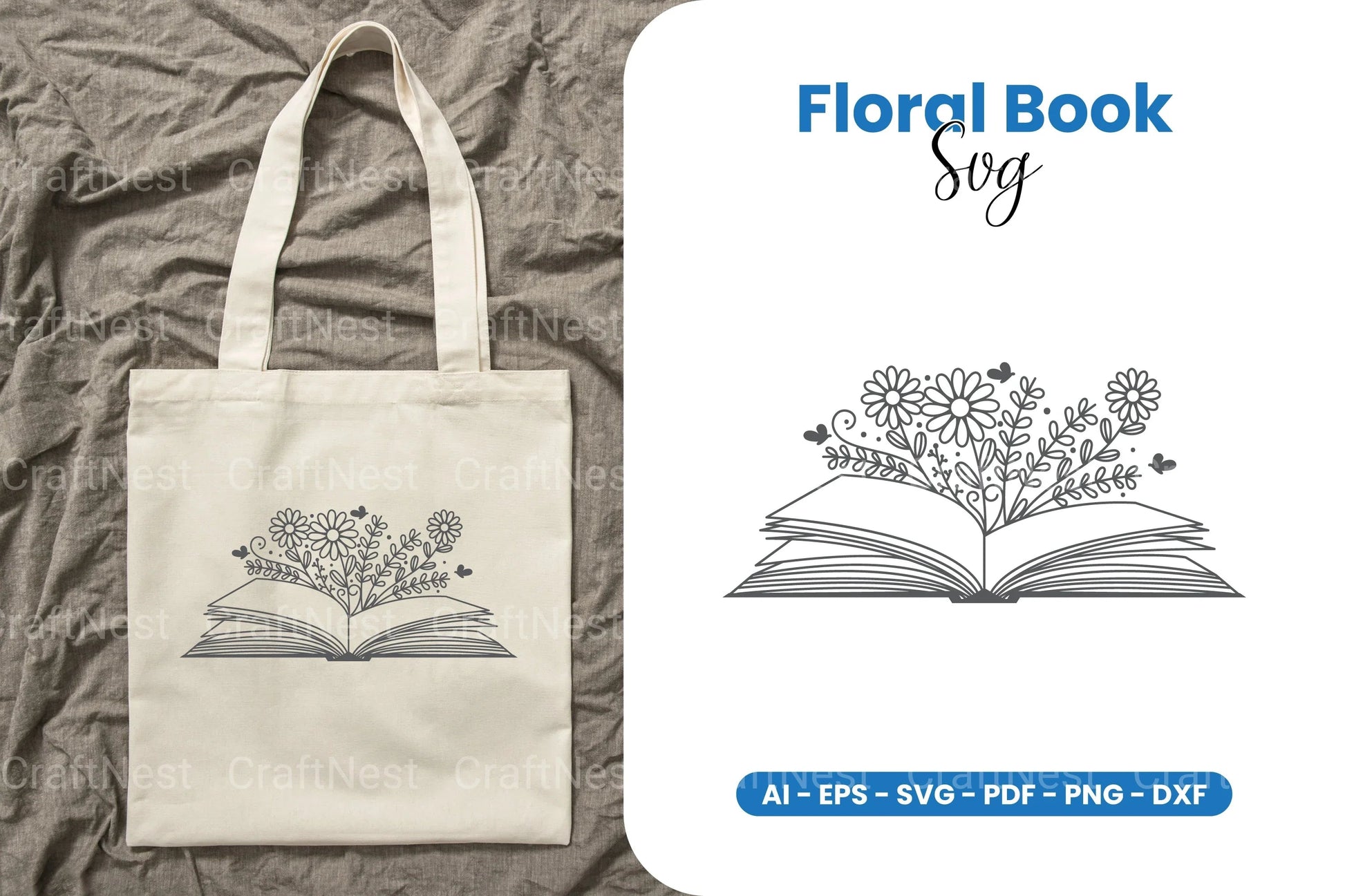 Floral Book SVG Bundle - CraftNest - Digital Crafting and Art