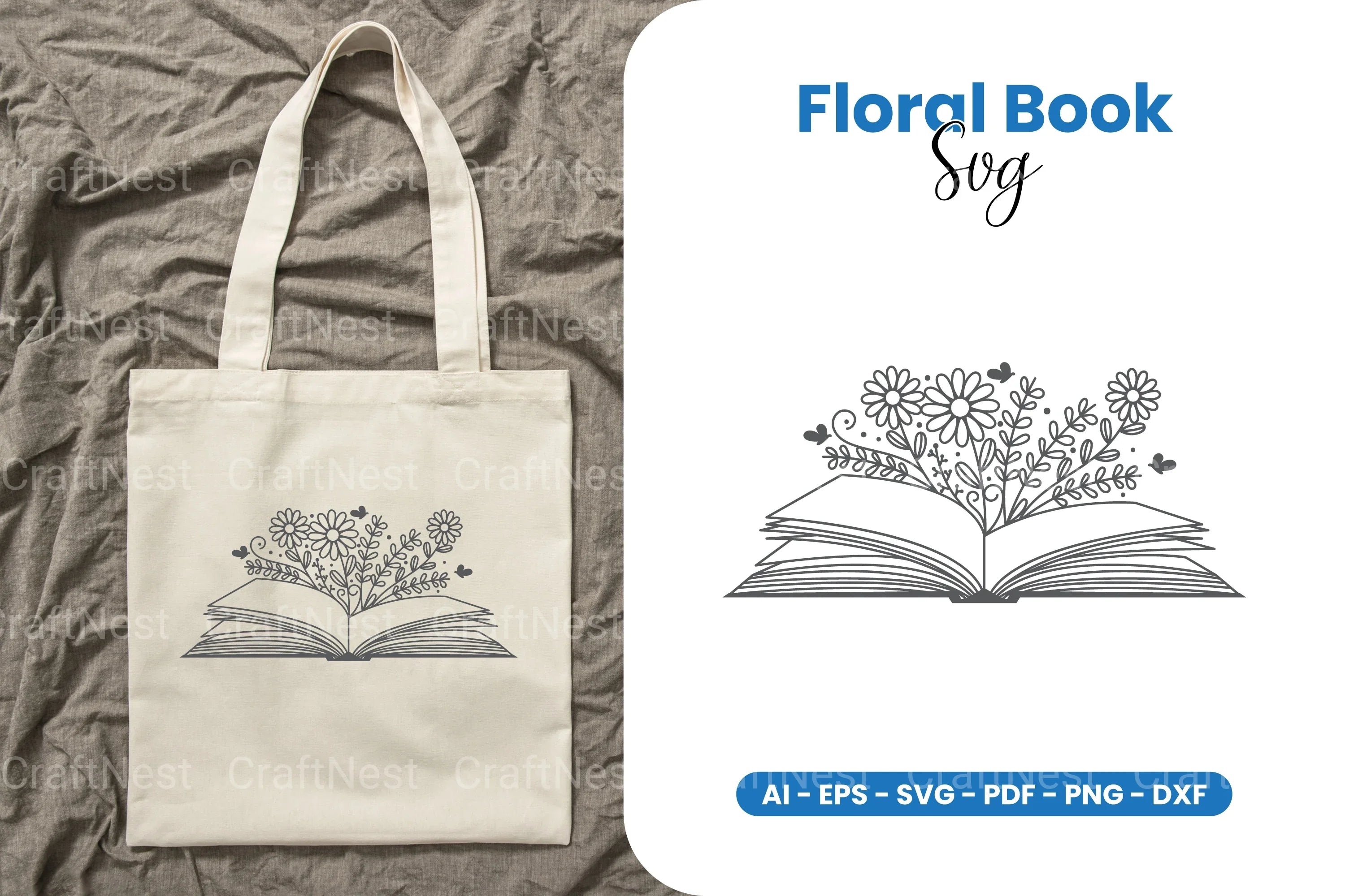 Floral Book SVG Bundle - CraftNest - Digital Crafting and Art