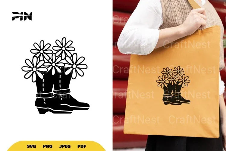 Floral Boot Cut SVG Bundle - CraftNest - Digital Crafting and Art