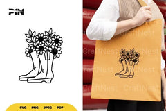 Floral Boot Cut SVG Bundle - CraftNest - Digital Crafting and Art