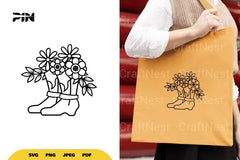 Floral Boot Cut SVG Bundle - CraftNest - Digital Crafting and Art