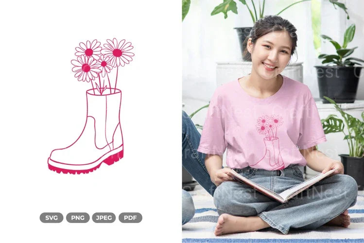 Floral Boots SVG Bundle - CraftNest - Digital Crafting and Art