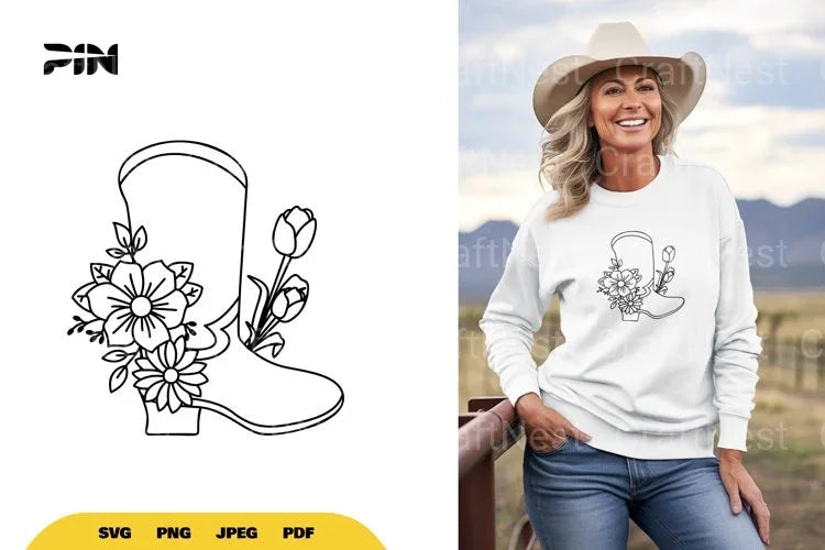 Floral Boots SVG Bundle - CraftNest - Digital Crafting and Art