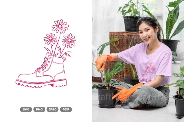 Floral Boots SVG Bundle - CraftNest - Digital Crafting and Art