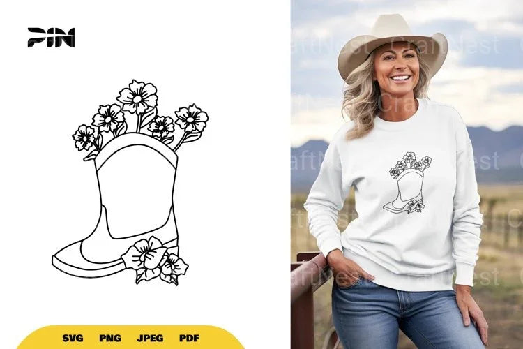 Floral Boots SVG Bundle - CraftNest - Digital Crafting and Art