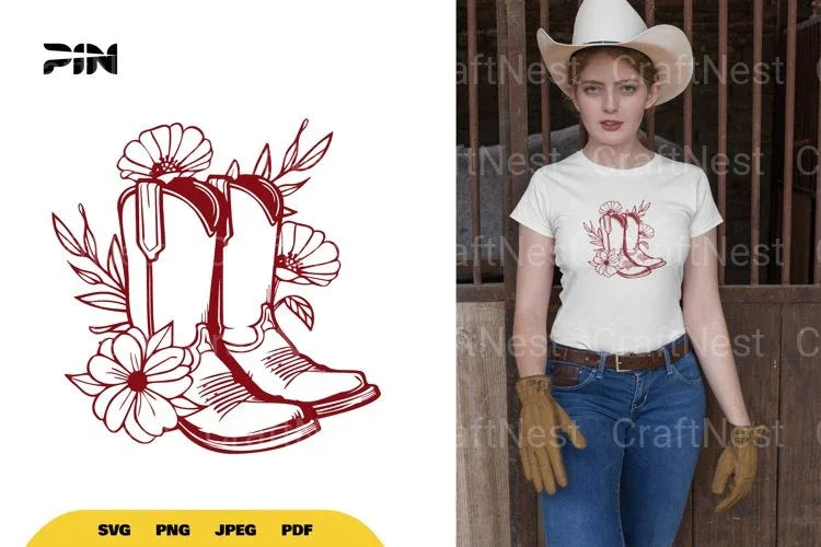 Floral Boots SVG Bundle - CraftNest - Digital Crafting and Art