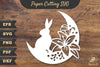 Floral Bunny and Moon Papercut SVG Bundle