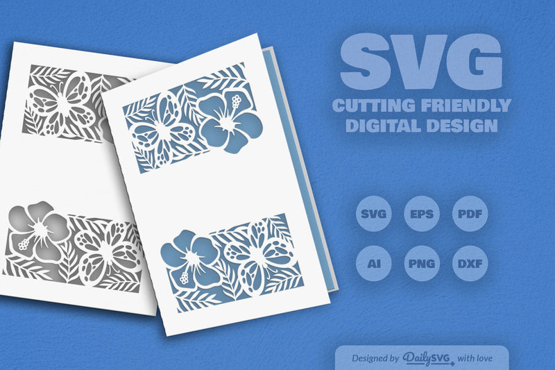 Floral Butterfly Greeting Card Clipart SVG Bundle - CraftNest - Digital Crafting and Art