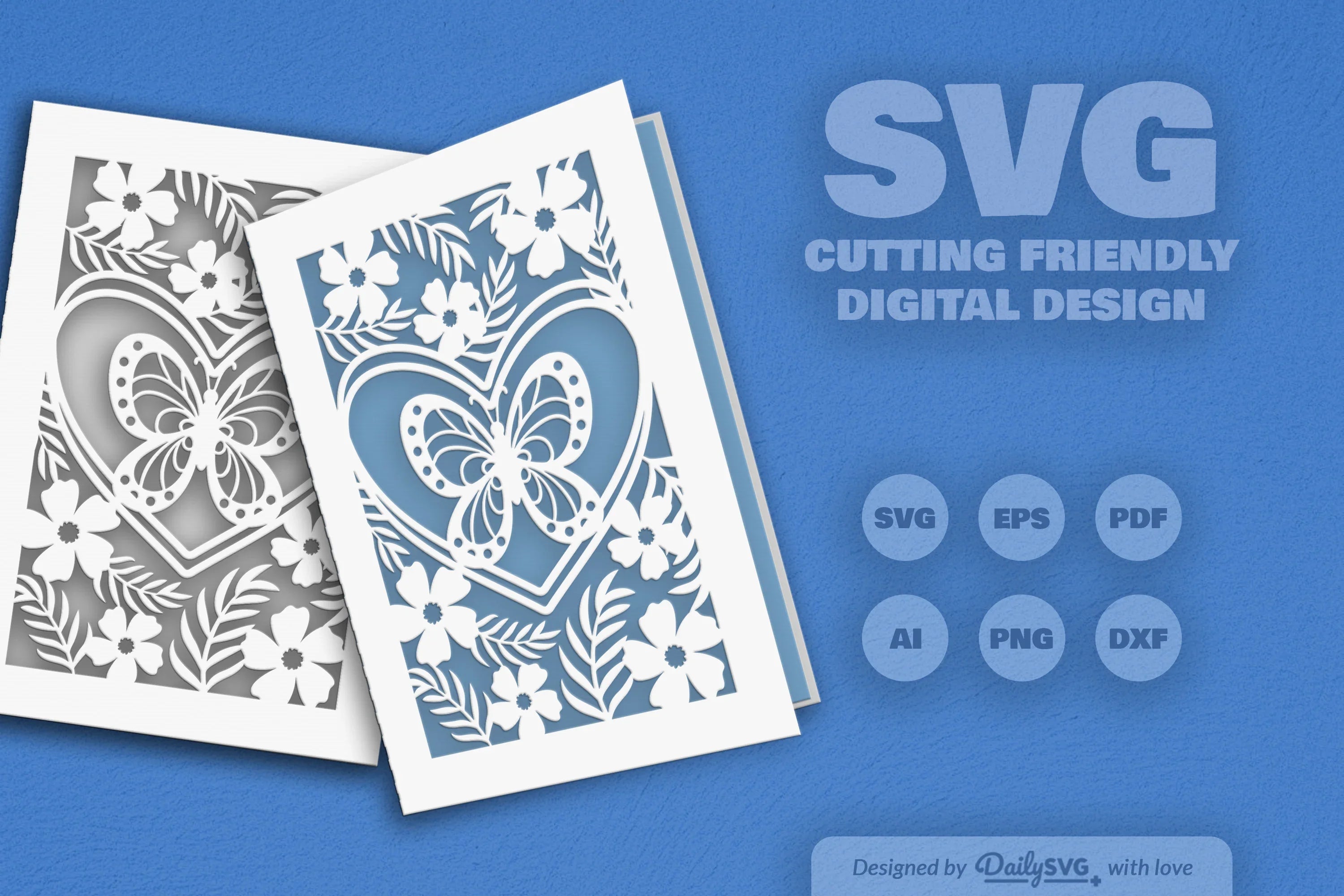 Floral Butterfly Greeting Card Clipart SVG Bundle - CraftNest - Digital Crafting and Art