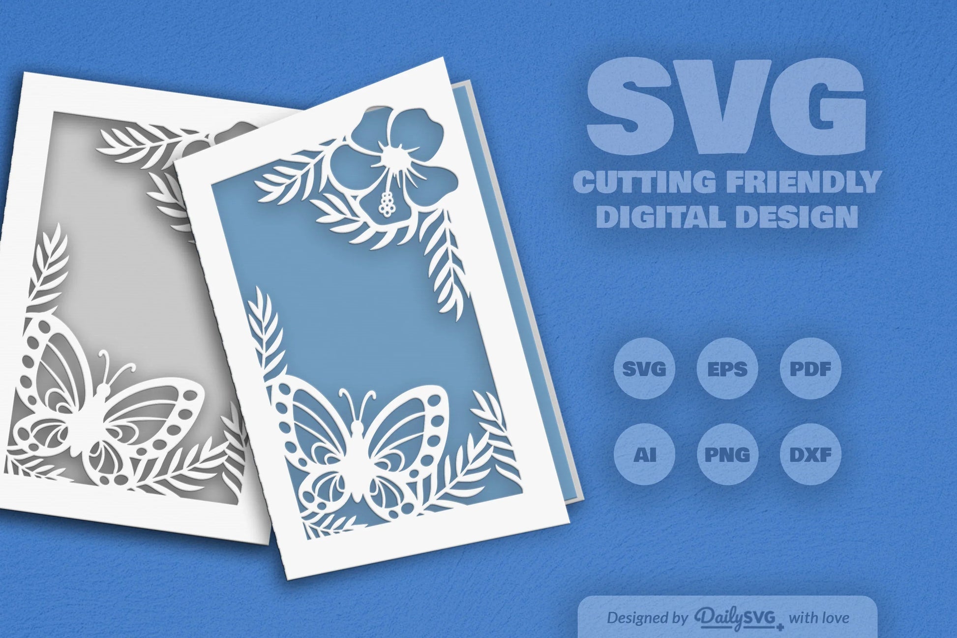 Floral Butterfly Greeting Card Clipart SVG Bundle - CraftNest - Digital Crafting and Art
