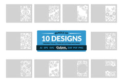 Floral Butterfly Greeting Card Clipart SVG Bundle - CraftNest - Digital Crafting and Art