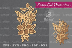 Floral Butterfly Laser Cut Decoration Bundle - CraftNest - Digital Crafting and Art
