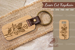 Floral Butterfly Laser Cut Keychain Design Bundle - CraftNest - Digital Crafting and Art