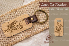 Floral Butterfly Laser Cut Keychain Design Bundle - CraftNest - Digital Crafting and Art
