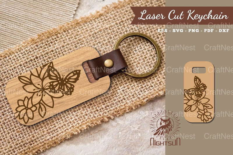 Floral Butterfly Laser Cut Keychain Clipart Bundle - CraftNest - Digital Crafting and Art