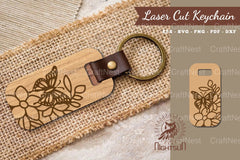 Floral Butterfly Laser Cut Keychain Design Bundle - CraftNest - Digital Crafting and Art