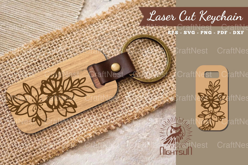 Floral Butterfly Laser Cut Keychain Design Bundle - CraftNest - Digital Crafting and Art