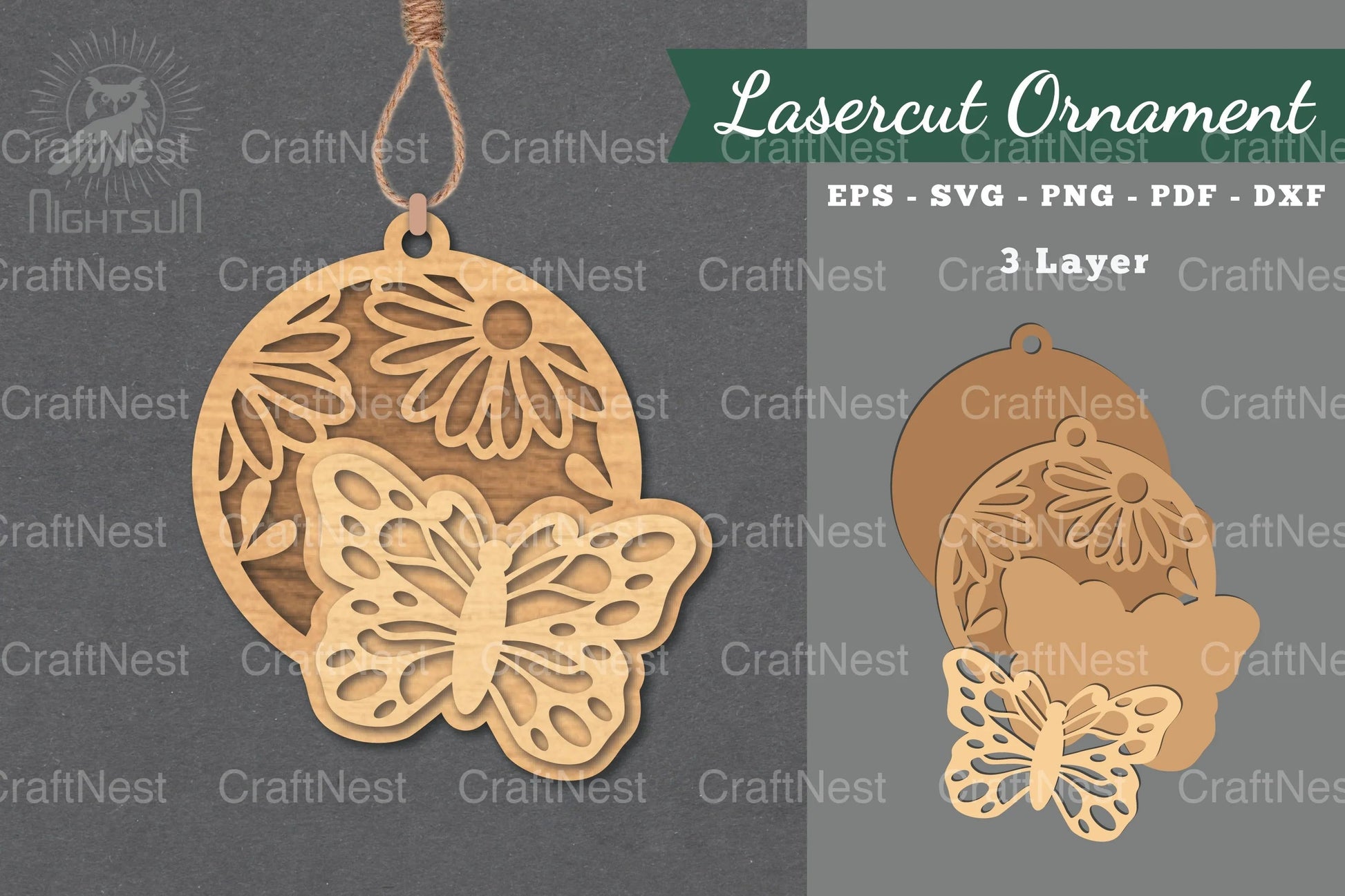 Floral Butterfly Laser Cut Ornament Clipart Bundle - CraftNest - Digital Crafting and Art