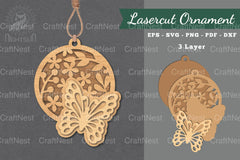 Floral Butterfly Laser Cut Ornament Clipart Bundle - CraftNest - Digital Crafting and Art