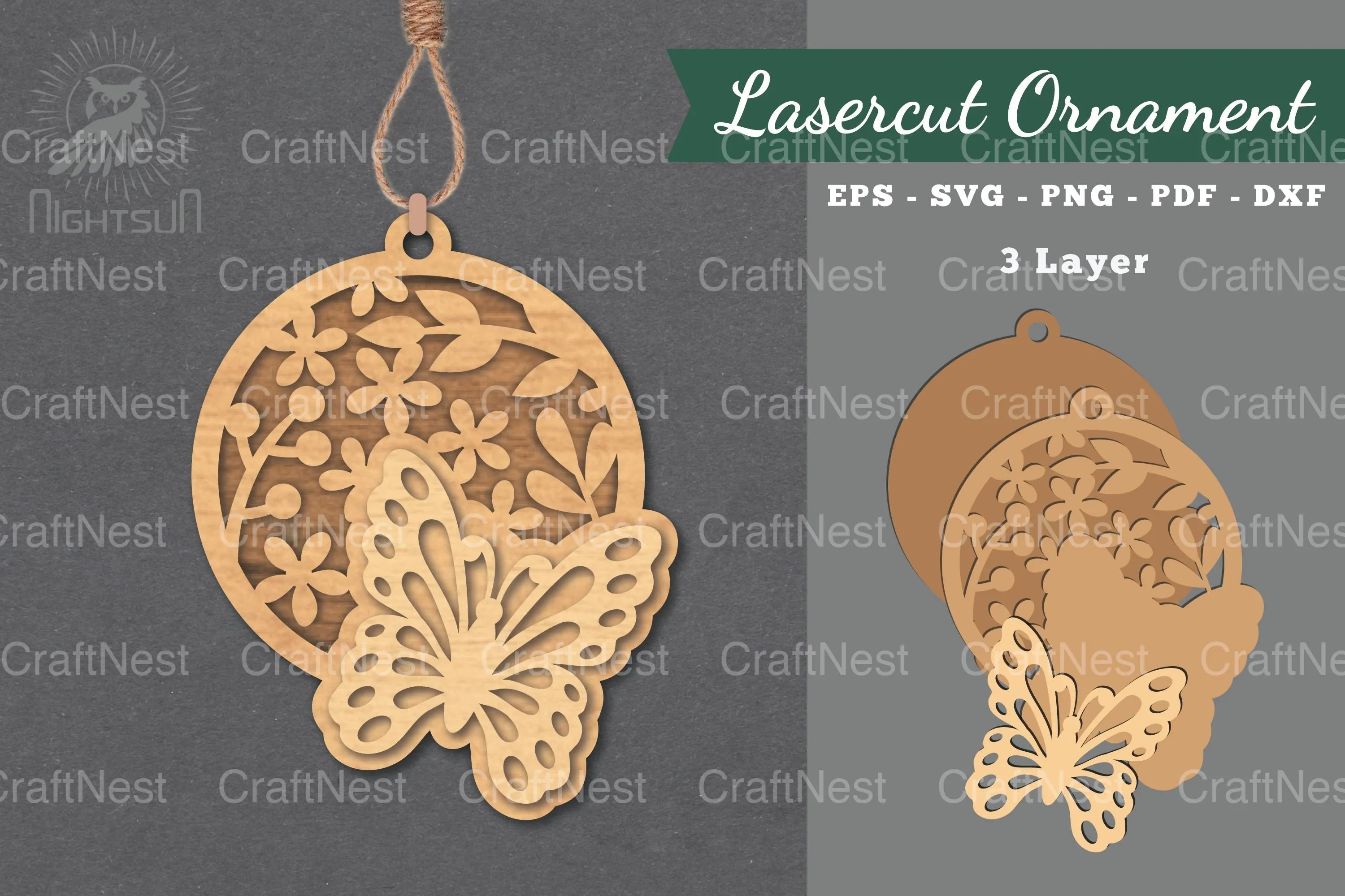 Floral Butterfly Laser Cut Ornament Clipart Bundle - CraftNest - Digital Crafting and Art