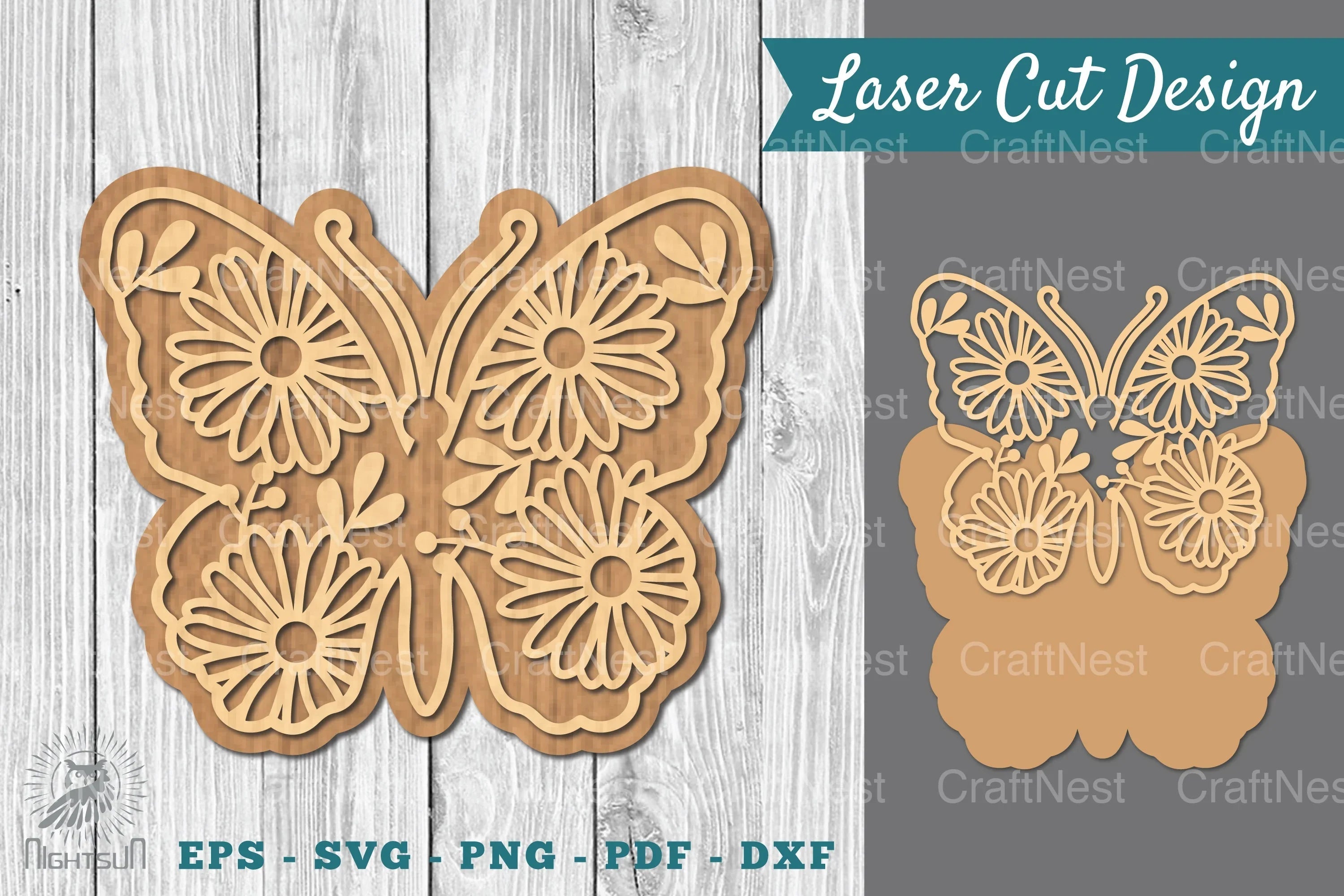 Floral Butterfly Laser Cut SVG Bundle - CraftNest - Digital Crafting and Art