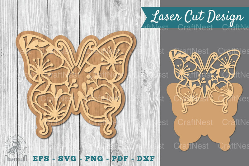 Floral Butterfly Laser Cut Clipart Bundle - CraftNest - Digital Crafting and Art