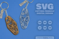 Floral Butterfly Motel Keychain Clipart - CraftNest - Digital Crafting and Art