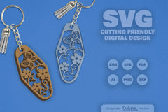 Floral Butterfly Motel Keychain Clipart - CraftNest - Digital Crafting and Art