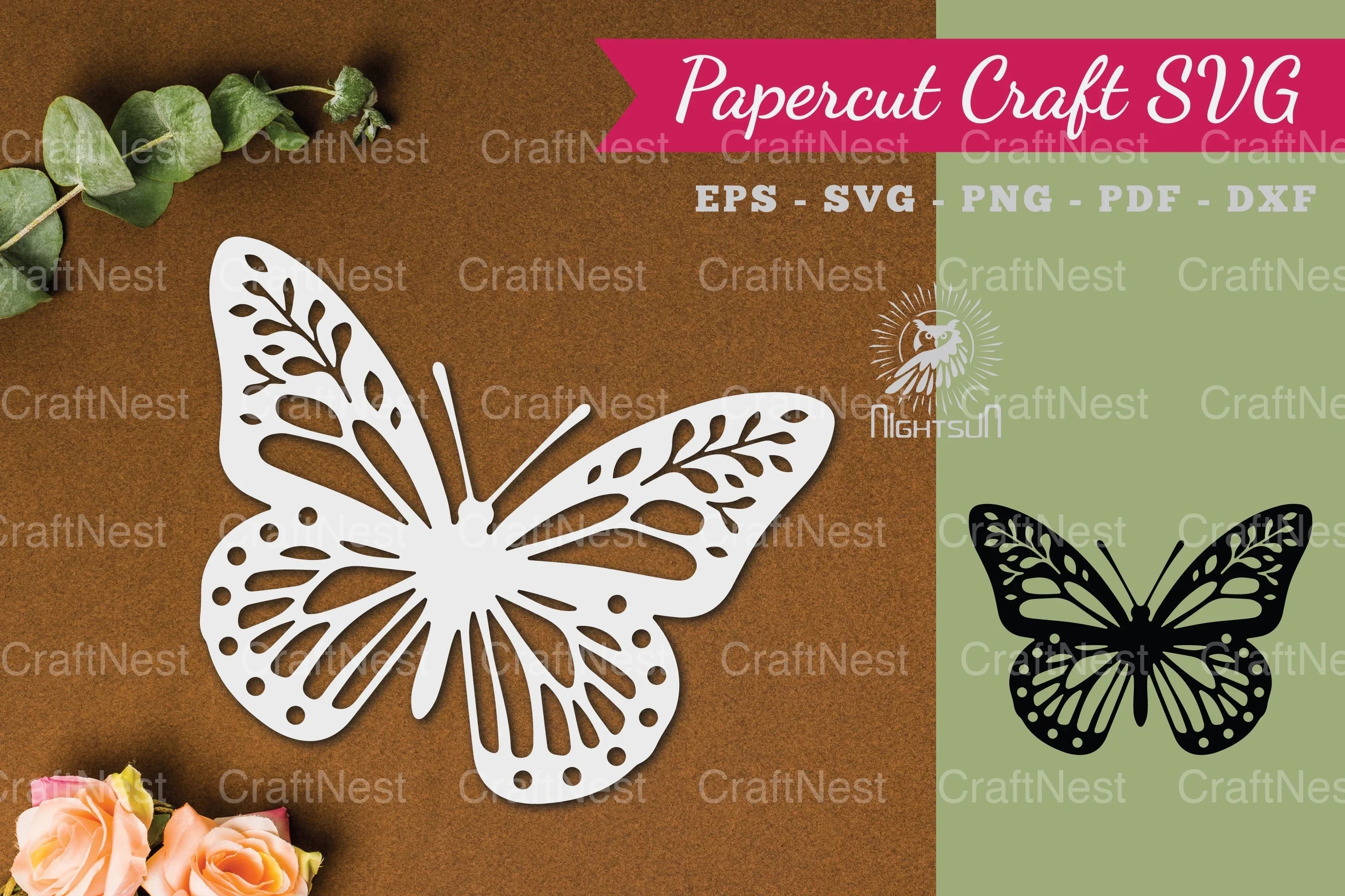 Floral Butterfly Paper Cut Clipart Bundle - CraftNest - Digital Crafting and Art