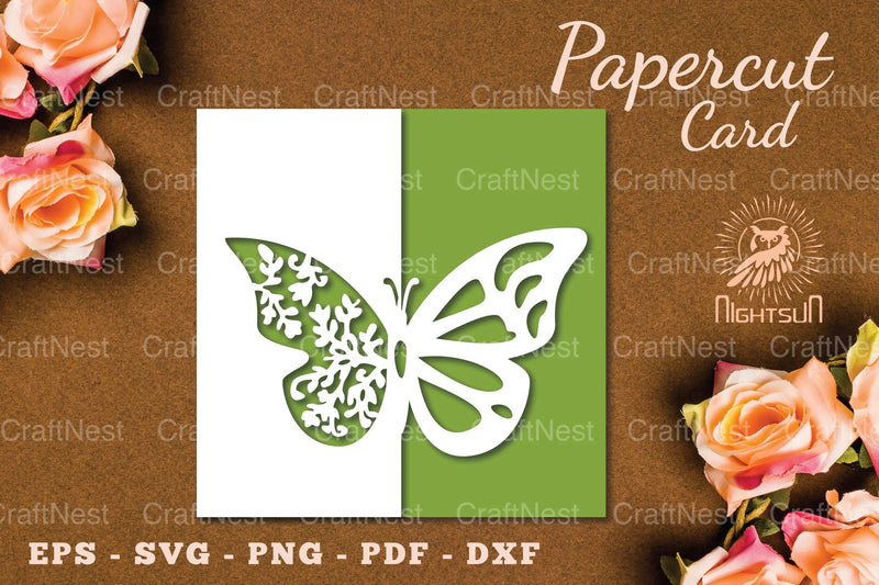 Floral Butterfly Papercut Card Clipart Bundle - CraftNest - Digital Crafting and Art