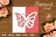 Floral Butterfly Papercut Card SVG Bundle - CraftNest - Digital Crafting and Art
