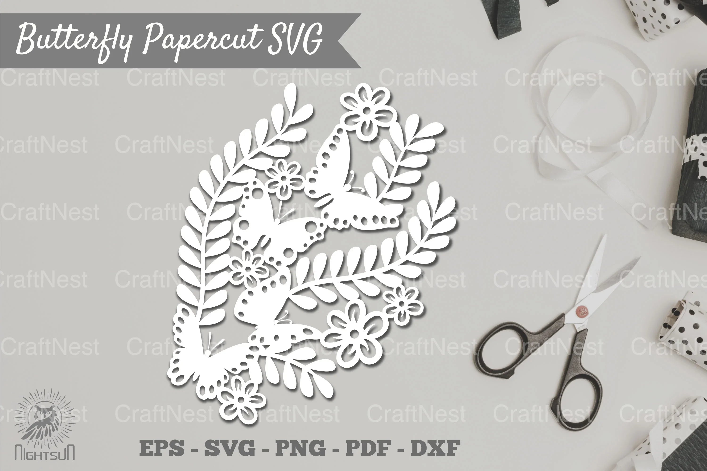 Floral Butterfly Papercut SVG Bundle - CraftNest - Digital Crafting and Art