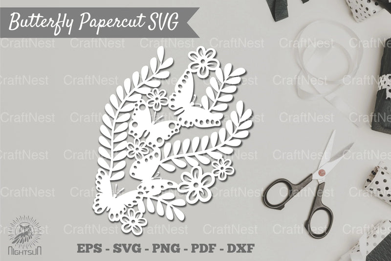 Floral Butterfly Papercut SVG Bundle - CraftNest - Digital Crafting and Art