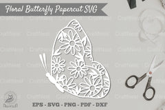 Floral Butterfly Papercut Clipart Bundle - CraftNest - Digital Crafting and Art