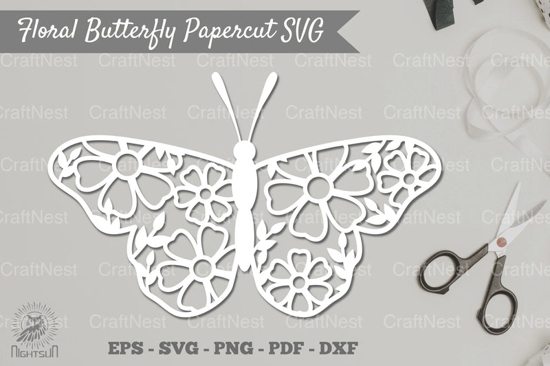 Floral Butterfly Papercut SVG Bundle - CraftNest - Digital Crafting and Art