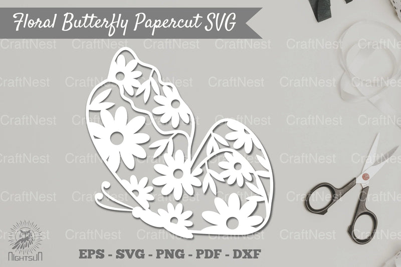 Floral Butterfly Papercut Clipart Bundle - CraftNest - Digital Crafting and Art