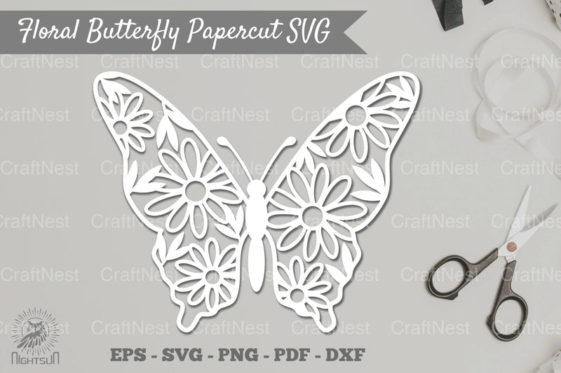 Floral Butterfly Papercut Clipart Bundle - CraftNest - Digital Crafting and Art